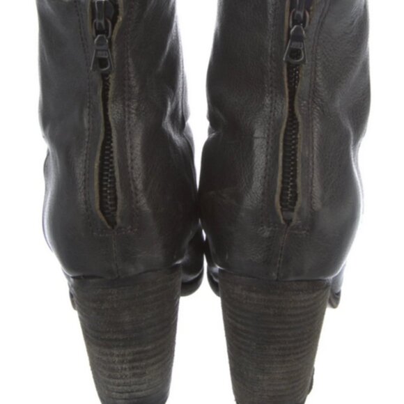 π€ Rag & Bone Black Leather Ankle Booties β Zip Back Chic! Size 8.5 π’ - Picture 3 of 8